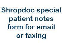 Special patient notes form 