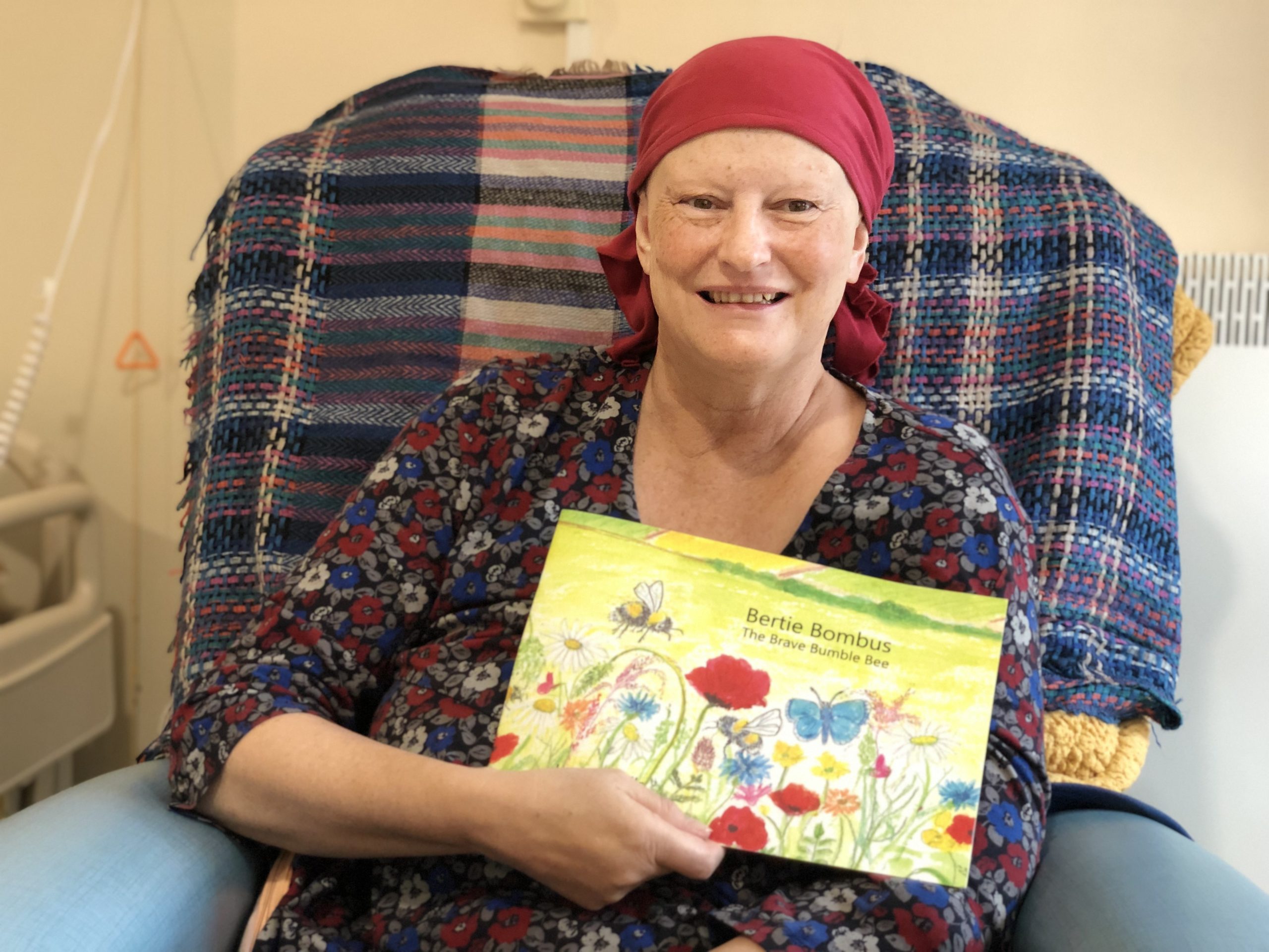 Hospice patient with her book