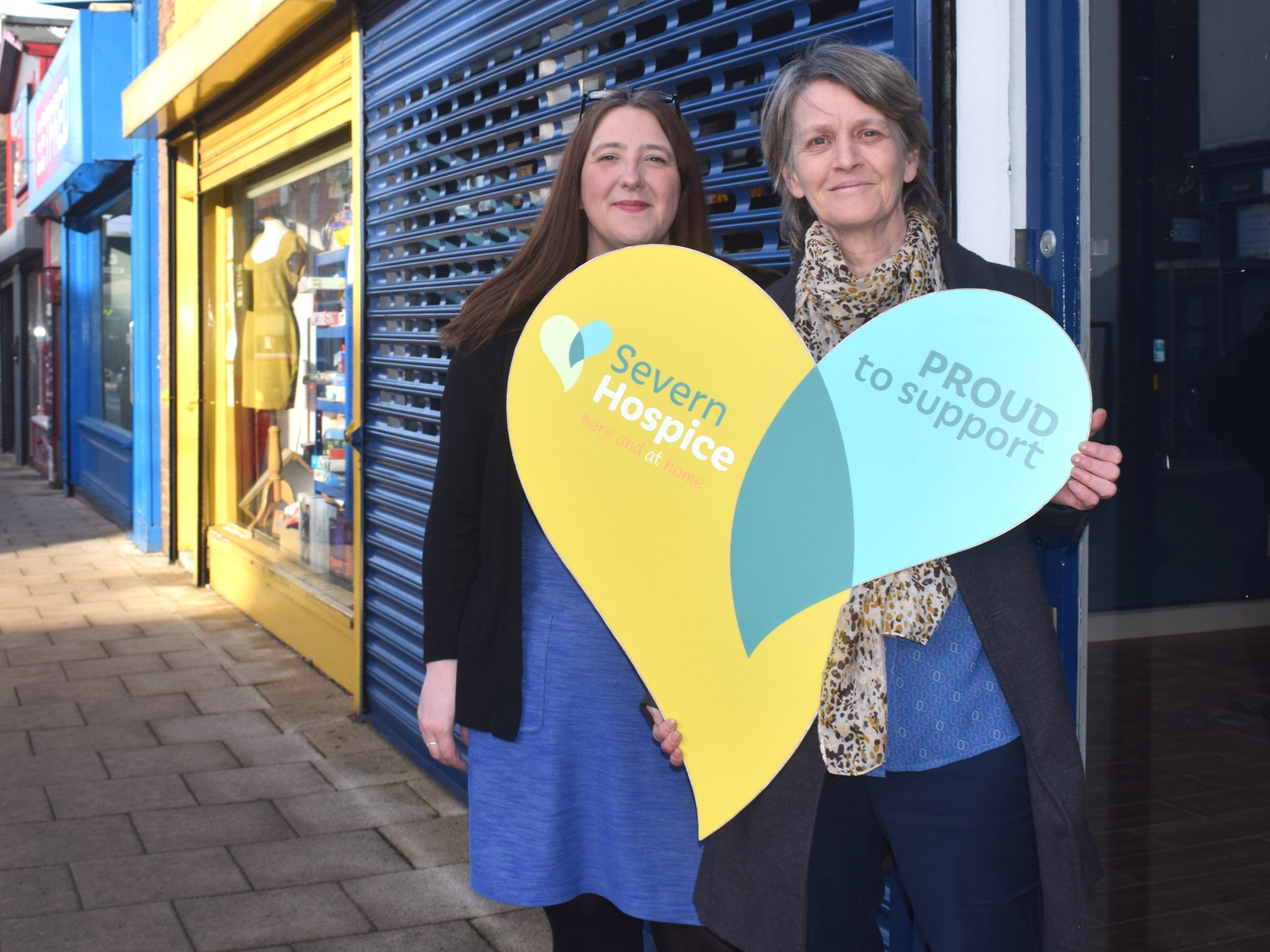 Carla and Tracy outside new Oakengates Shop