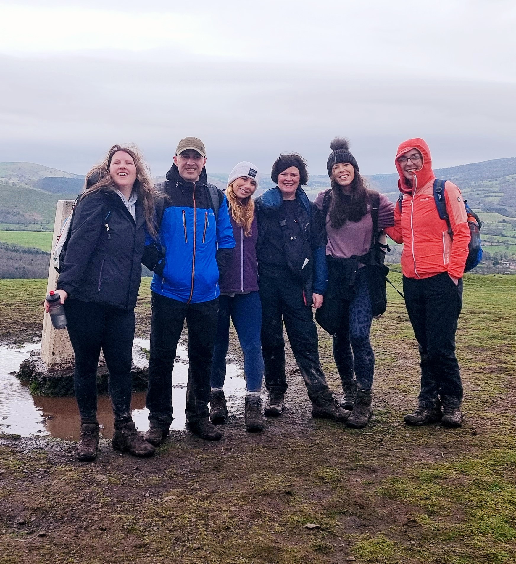 Pontesbury Dental Practice celebrate reaching the top of Earl's Hill in Shropshire whilst taking part in Severn Hospice's Pontesbury Potter challenge on Saturday.