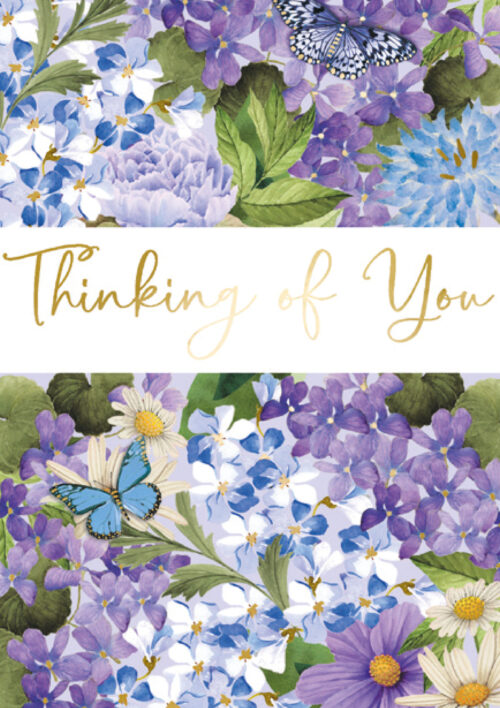 Pansies, Hydrangeas and Buttterflies